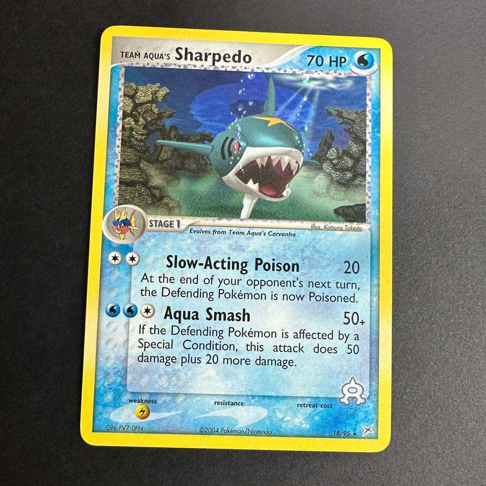 Pokemon TCG Team Aqua's Sharpedo 18/95 EX Team Magma vs Team Aqua NM